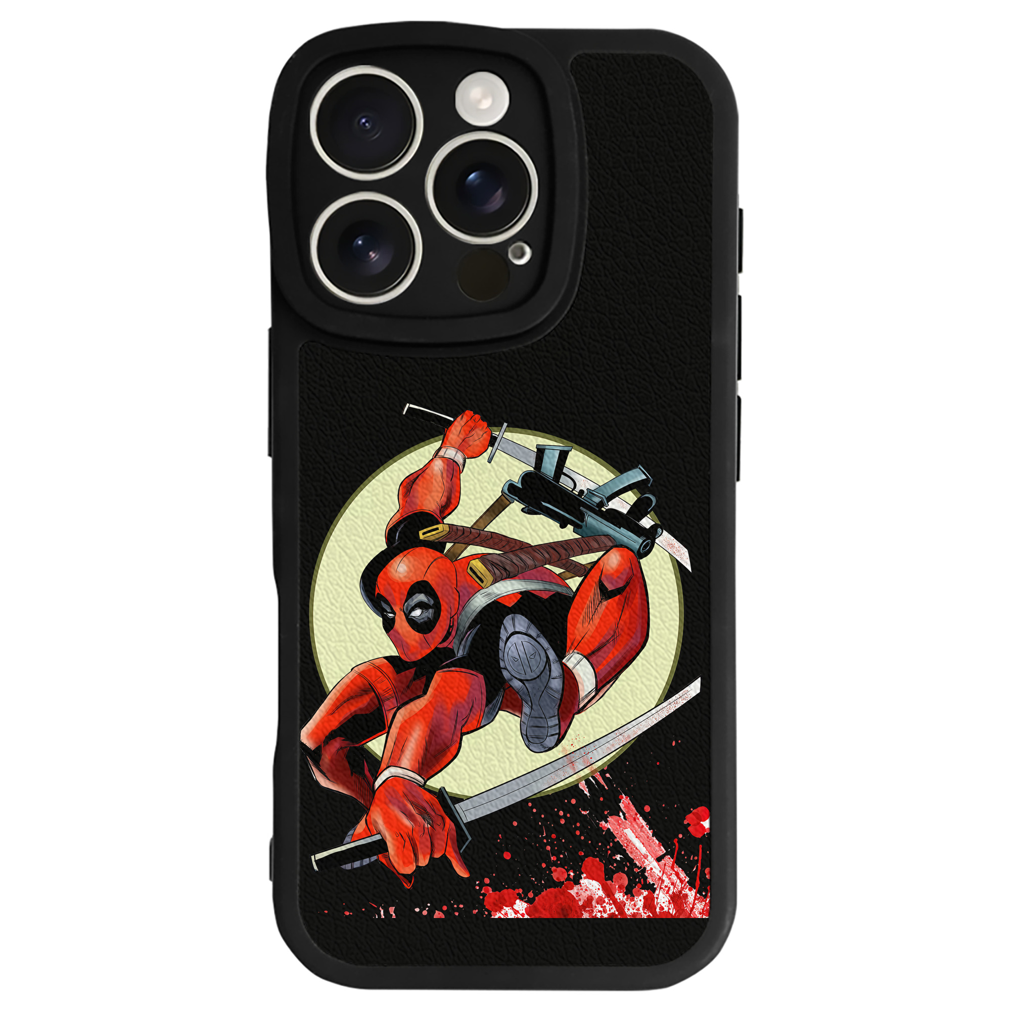 （画像用） Deadpool デッドプール 【iPhone 16シリーズ対応】シリコンスマホケース（レザー調） 材質：シリコン